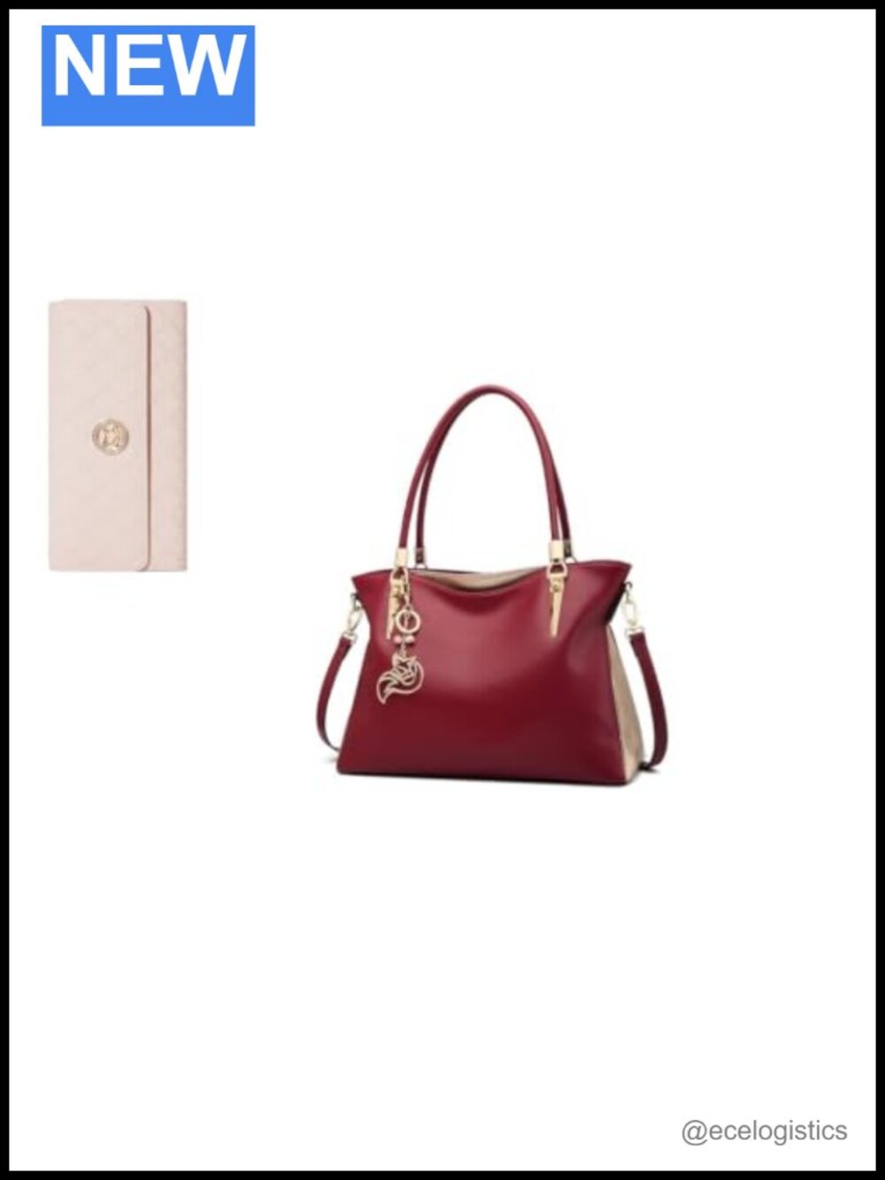 Genuine Leather Medium Purse & Small Wallet Set for Women